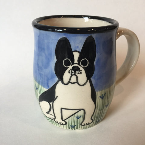 French Bulldog Black & White - Hand Painted Ceramic Coffee Mug