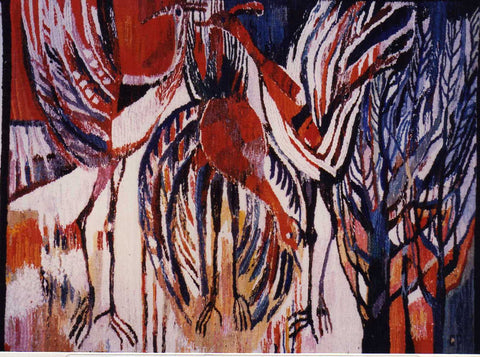 Love Birds - Hand Woven Tapestry by Piotr Grabowski
