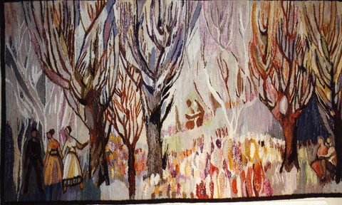 Park II - Hand Woven Tapestry by Piotr Grabowski