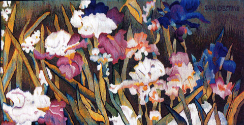 Lullabye Iris - Hand Woven Tapestry by Sara Eyestone
