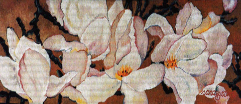 Dancing Magnolias - Hand Woven Wall Hanging Tapestry by Sara Eyestone