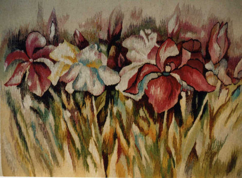 Irises - Hand Woven Wall Hanging Tapestry by Jozef Jakubczyk
