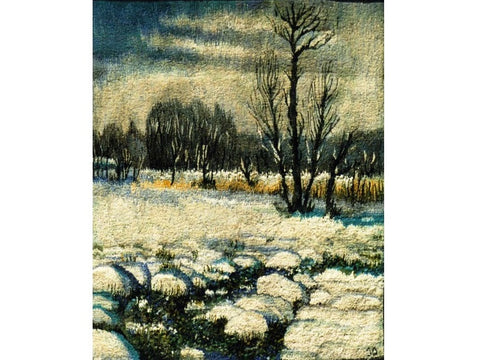 Winter I - Hand Woven Tapestry by Jozef Jakubczyk