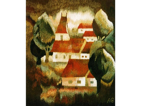 Our Town - Hand Woven Tapestry by Jozef Jakubczyk