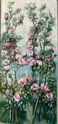 CLIMBING ROSES - Hand Woven Wall Hanging Tapestry designed  by Anna Brokowska