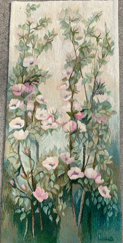CLIMBING ROSES - Hand Woven Wall Hanging Tapestry designed  by Anna Brokowska
