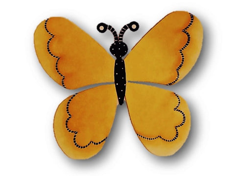 Carol Roeda - large yellow butterfly, hand painted metal on magnets