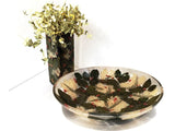 Extra Large Round Bowl with Berries and Oak Leaves