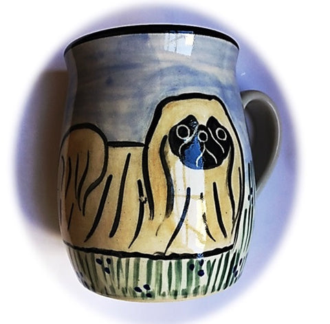Ceramic mug with hand painted dog - Pekingese