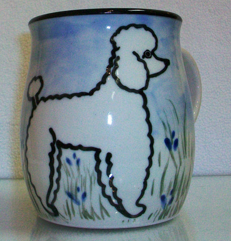 Poodle White - Hand Painted Ceramic Coffee Mug