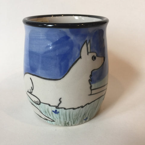White Shepherd - Hand Painted Ceramic Coffee Mug