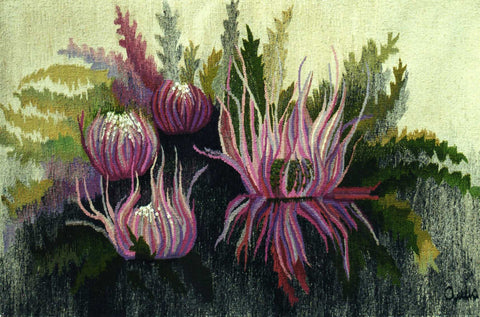 THISTLE- Hand Woven Wall Hanging Tapestry by Anna Brokowska