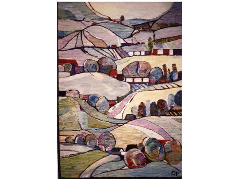 Rolling Hills - Hand Woven  Tapestry by Piotr Grabowski