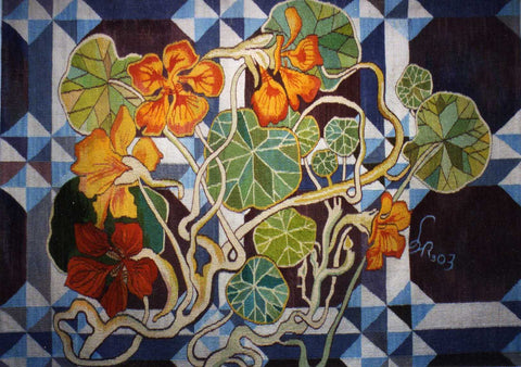 Nasturtium -  Hand Woven Wall Hanging Tapestry by Stanislaw Wyspianski