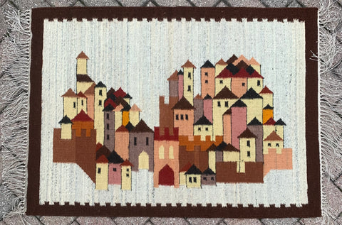 WHITE VILLAGE - small hand woven rug