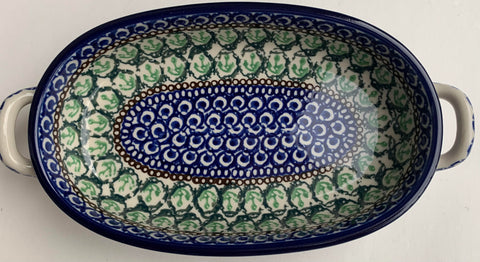SMALL OVAL DISH WITH HANDLES