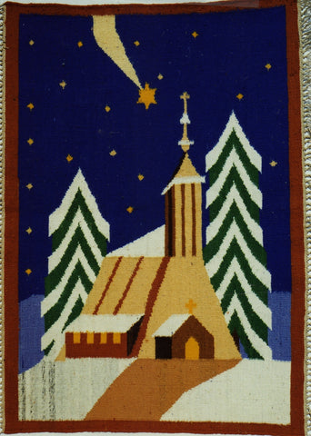 Polish kilim rug, hand woven, Christmas rug